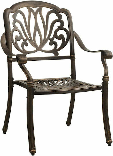 Garten- und Outdoor-Möbelsets für kleinen Raum 3 Stück Bronzefarbe mit Sonnenschirmhalter