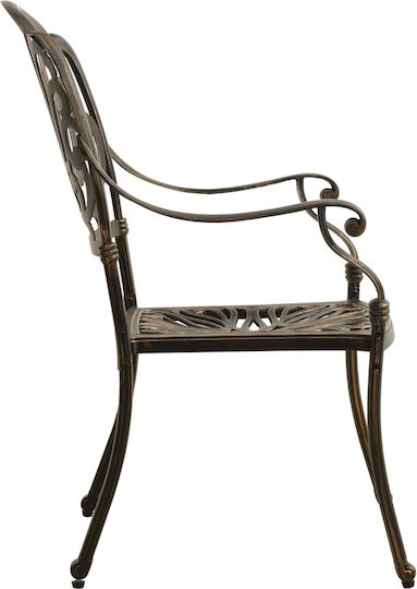 Garten- und Outdoor-Möbelsets für kleinen Raum 3 Stück Bronzefarbe mit Sonnenschirmhalter
