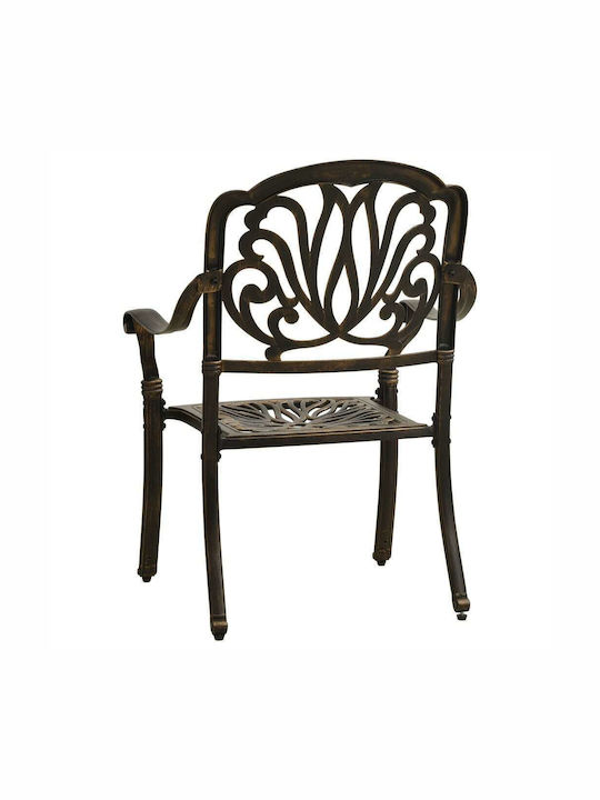 Dining Room Set for Small Outdoor Spaces 3 Pieces Bronze with Umbrella Holder