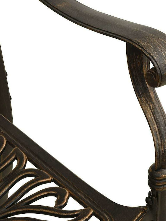 Dining Room Set for Small Outdoor Spaces 3 Pieces Bronze with Umbrella Holder