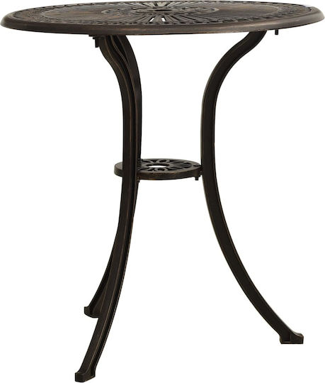 Garten- und Outdoor-Möbelsets für kleinen Raum 3 Stück Bronzefarbe mit Sonnenschirmhalter