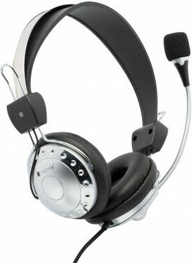 Techly Über Ohr Multimedia-Headsets mit Mikrofon und Verbindung 3,5 mm Klinke in Schwarz Farbe ICC-SH-517TY