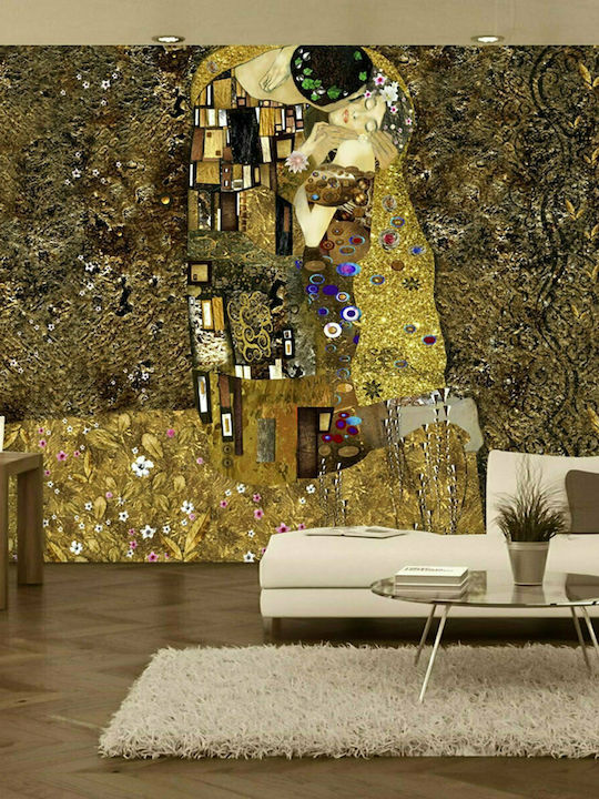 Fototapet de Perete 350x245cm Klimt Inspiration: Golden Kiss Tesatura