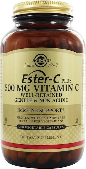 Solgar Ester-C Plus Vitamina pentru Întărirea Sistemului Imunitar, Pielea & Acțiune Antioxidantă 500mg 250 capsule veget
