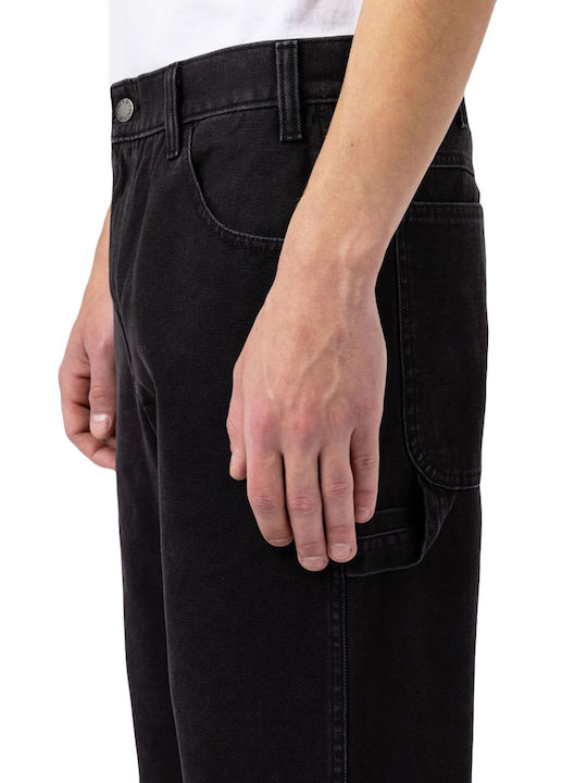 Canvas Carpenter Men's Jeans Pants with Regular Straight Fit Black