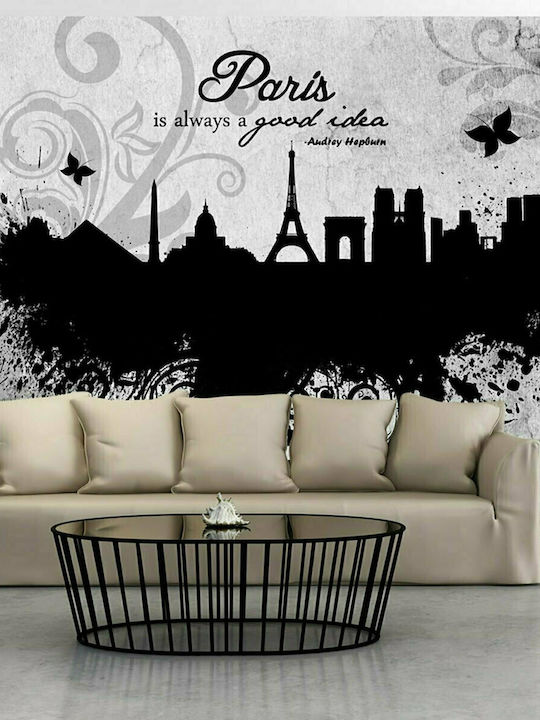 Fototapet de Perete 100x70cm Paris Is Always Good Idea Black White Tesatura Gri