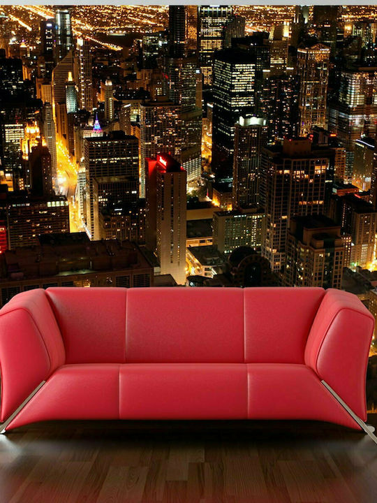 Fototapet de Perete 450x270cm City By Night Chicago Usa Tesatura