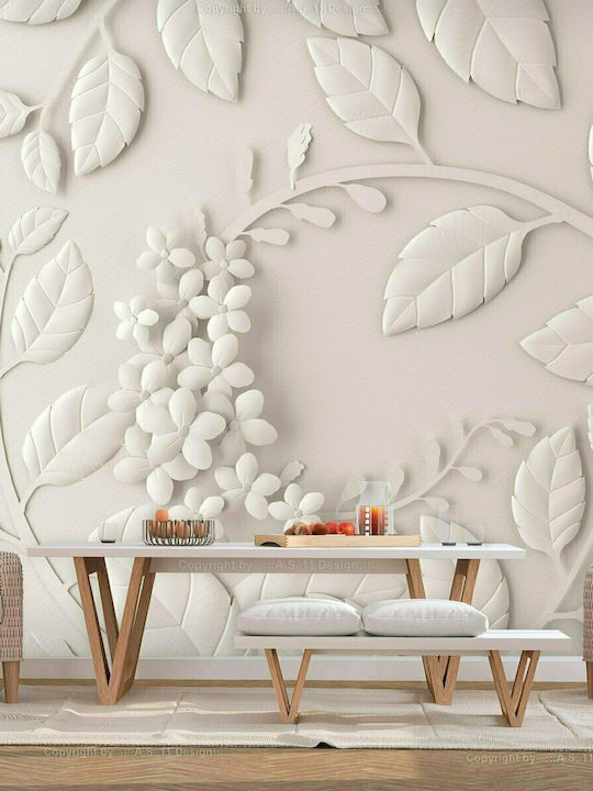 Fototapet de Perete 150x105cm Paper Flowers Cream Tesatura