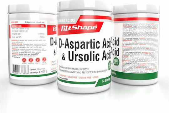 Fit & Shape D-Aspartic Acid & Ursolic Acid 100gr Unflavoured