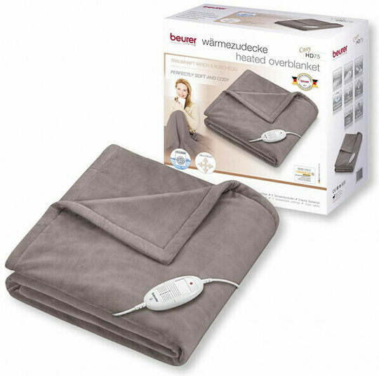 Beurer HD 75 Semi Double Electric Washable Blanket Brown 100W 130x180cm