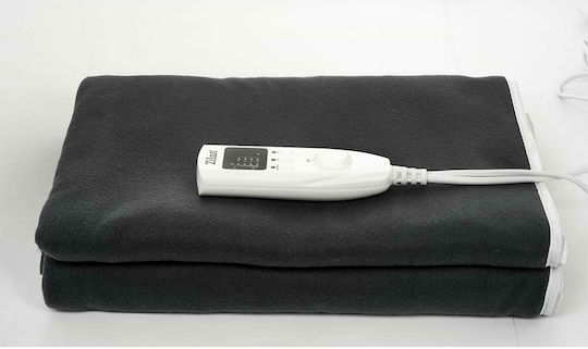 Zilan Pătură Electrică Single Pătură Electrică și Protecție Saltea Pătură de Purtat Cu Temporizator Neagră 60W 80x150cm