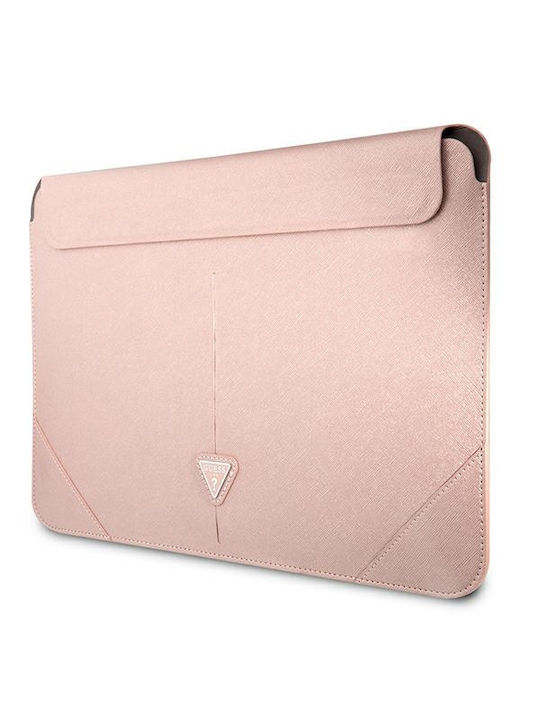 Guess Saffiano Triangle Logo Laptop-Hülle 16" Pink Saffiano