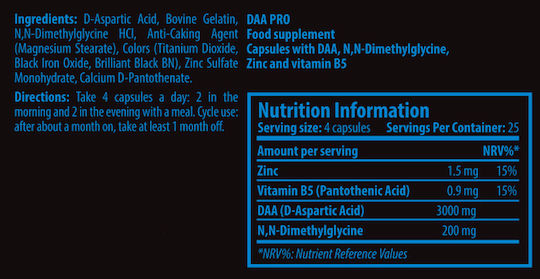 Scitec Nutrition DAA Pro Black Edition 100 Κάψουλες Unflavoured
