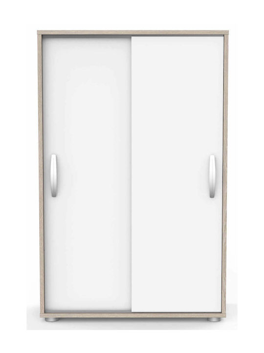 Δίφυλλη Ντουλάπα Ρούχων Συρόμενη Flare Φυσικό - Λευκό 68x32.9x105.6cm