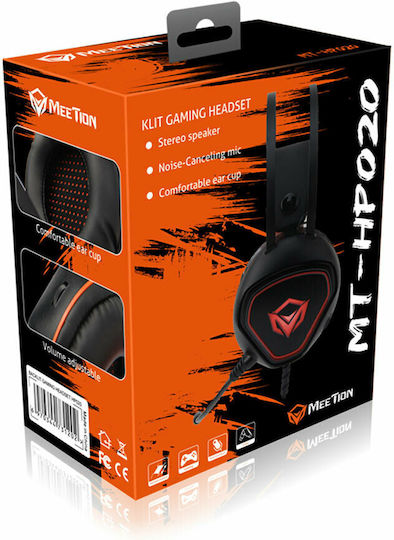 Meetion HP020 Over Ear Gaming Headset με σύνδεση 2x3.5mm / USB