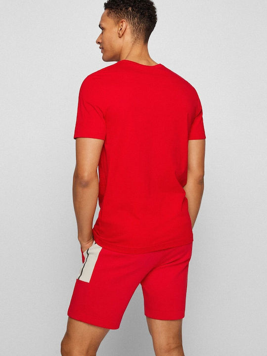 Hugo Boss Ανδρικό T-shirt Κόκκινο με Λογότυπο