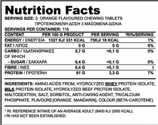 True Nutrition True Amino 350 Tablets Orange