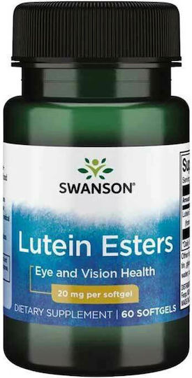 Swanson Lutein Esters 20mg Ειδικό Συμπλήρωμα Διατροφής 60 μαλακές κάψουλες