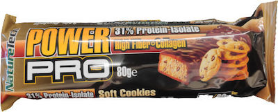 NatureTech Power Pro Higher Fiber & Collagen Μπάρα με 31% Πρωτεΐνη & Γεύση Soft Cookies 80gr