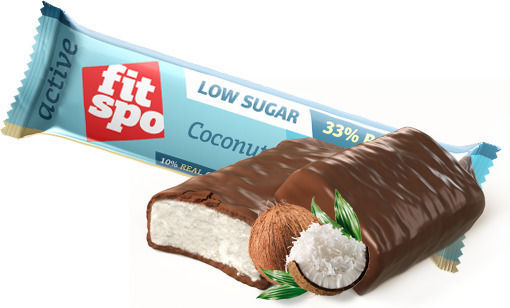 Fit Spo Active Bars with 33% Protein & Flavor Coconut 2x60gr