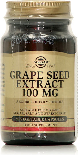 Solgar Grape Seed Extract Phytonutrient Antioxidant Protection 30 φυτικές κάψουλες