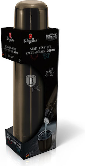 Berlinger Haus Thick Walled Vacuum Flask Μπουκάλι Θερμός Ανοξείδωτο 500ml Μαύρο με Καπάκι-Κύπελλο