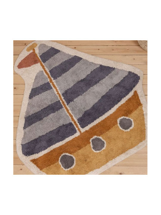 Little Dutch Boat Kids Rug Cotton Blue 105x120cm