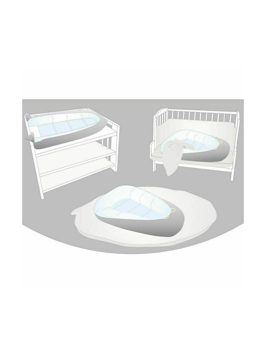 Interbaby Βρεφικό Μαξιλάρι Φωλιά Nest Stars Light Blue