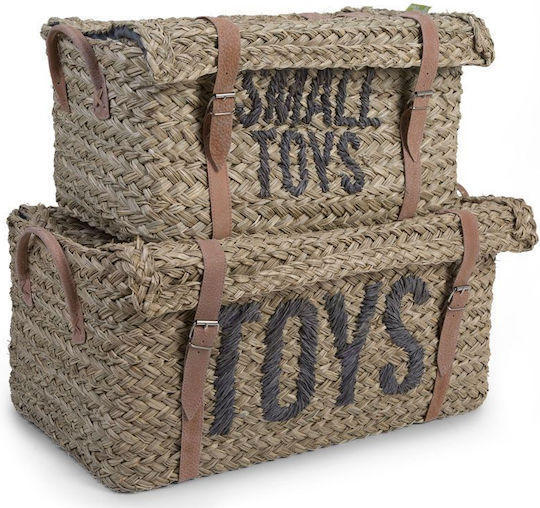 Childhome Παιδικό Κουτί Αποθήκευσης Small Toys Set Of 2 Rattan Basket Μπεζ 52x31x25cm 2τμχ