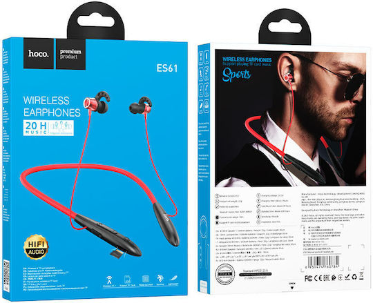 Hoco ES61 Manner In-ear Bluetooth Handsfree Earphones with Sweat Resistance Red