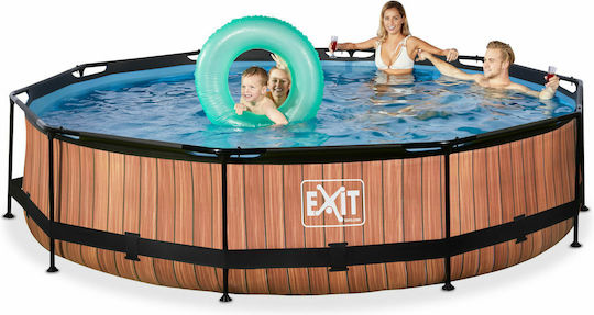 Exit Toys 6125 Στρογγυλή Πισίνα 6125lt με Μεταλλικό Σκελετό 360x76εκ. Καφέ