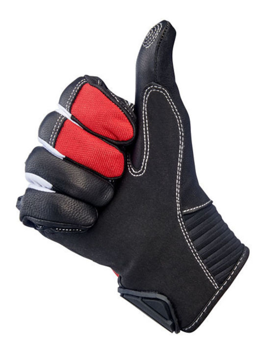 Biltwell Bridgeport Summer Men's Motorcycle Gloves Red/Black