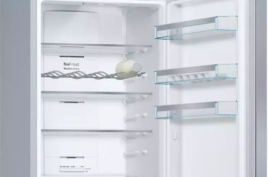 Bosch Ψυγειοκαταψύκτης 368lt Total NoFrost Υ203xΠ60xΒ66εκ. Metal Look KGN397LEQ