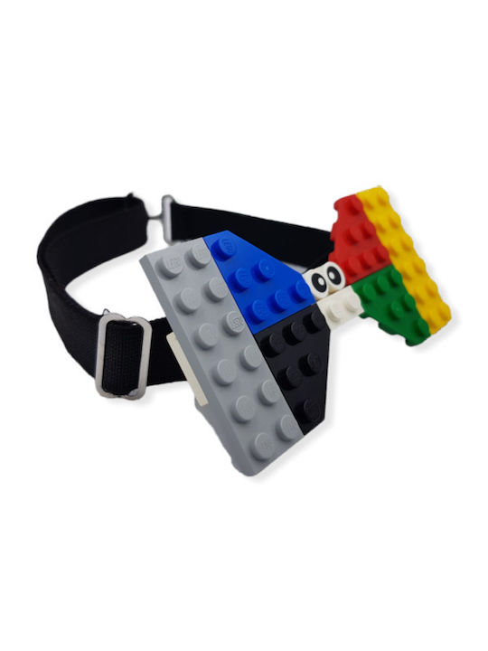 Large bow tie made of plastic blocks - Size 9,6 cm x 5 cm - With eyes (No 2) (gifts for men)