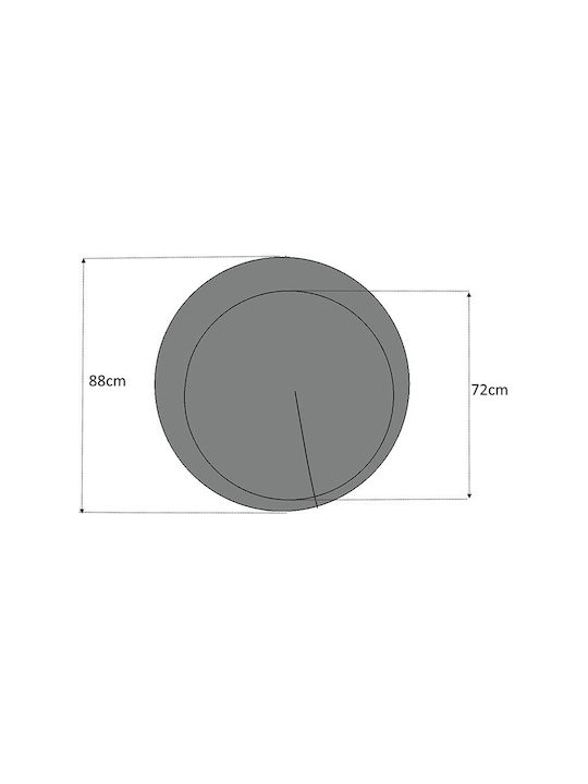 Megapap Moon Oglindă de Perete cu Gri Ramă din Lemn Diametru 88cm 1buc