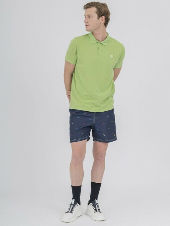 Men's Swimwear Shorts Navy Blue with Patterns