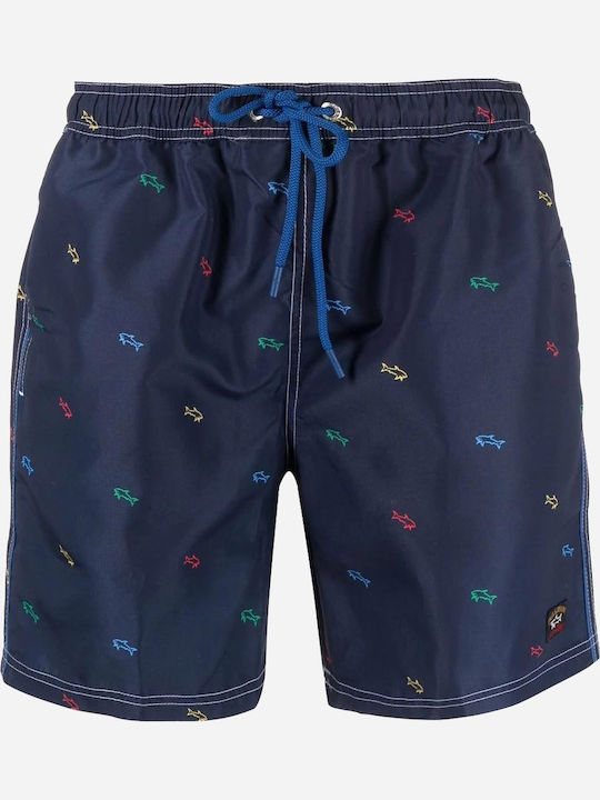Men's Swimwear Shorts Navy Blue with Patterns
