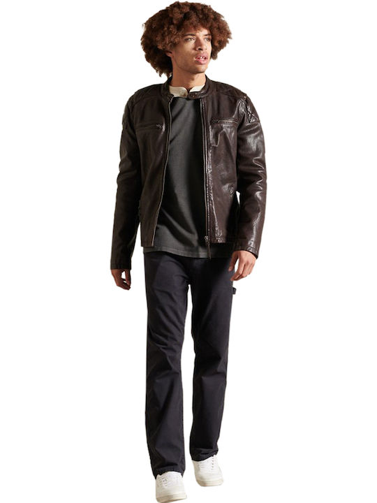 Moto Racer Lederjacke Jacke Biker Chocolate