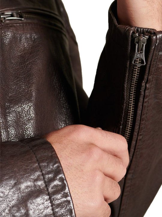 Moto Racer Lederjacke Jacke Biker Chocolate