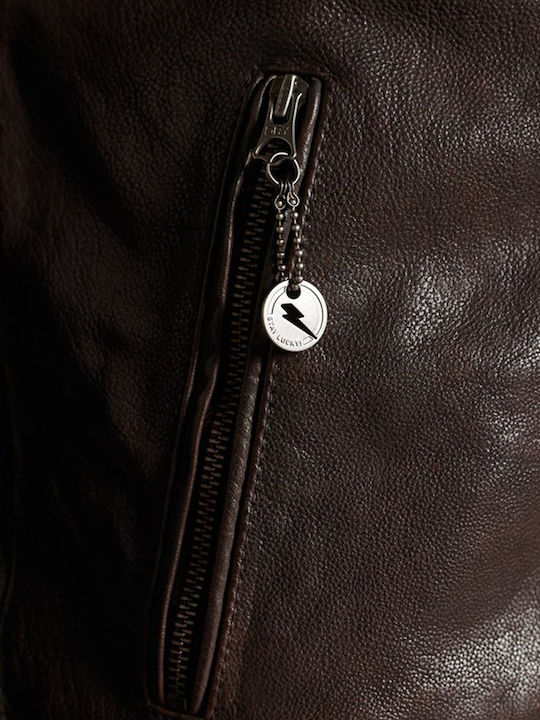 Moto Racer Lederjacke Jacke Biker Chocolate