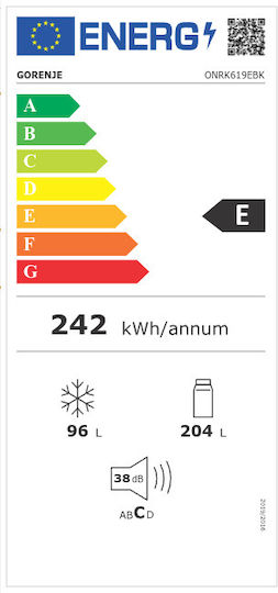 Gorenje Retro Ψυγειοκαταψύκτης 300lt Total NoFrost Υ194xΠ60xΒ66.1εκ. Μαύρος Retro