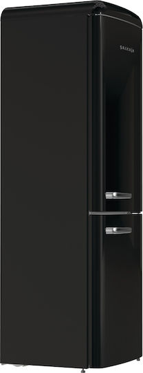 Gorenje Retro Ψυγειοκαταψύκτης 300lt Total NoFrost Υ194xΠ60xΒ66.1εκ. Μαύρος Retro