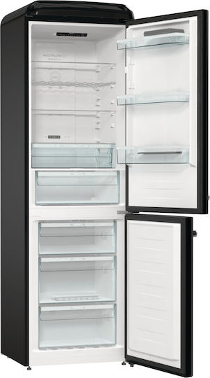 Gorenje Retro Ψυγειοκαταψύκτης 300lt Total NoFrost Υ194xΠ60xΒ66.1εκ. Μαύρος Retro