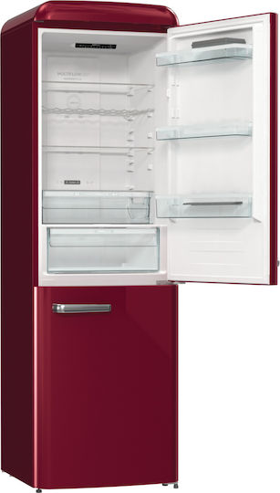 Gorenje Retro Ψυγειοκαταψύκτης 300lt Total NoFrost Υ194xΠ60xΒ66.1εκ. Κόκκινος Retro