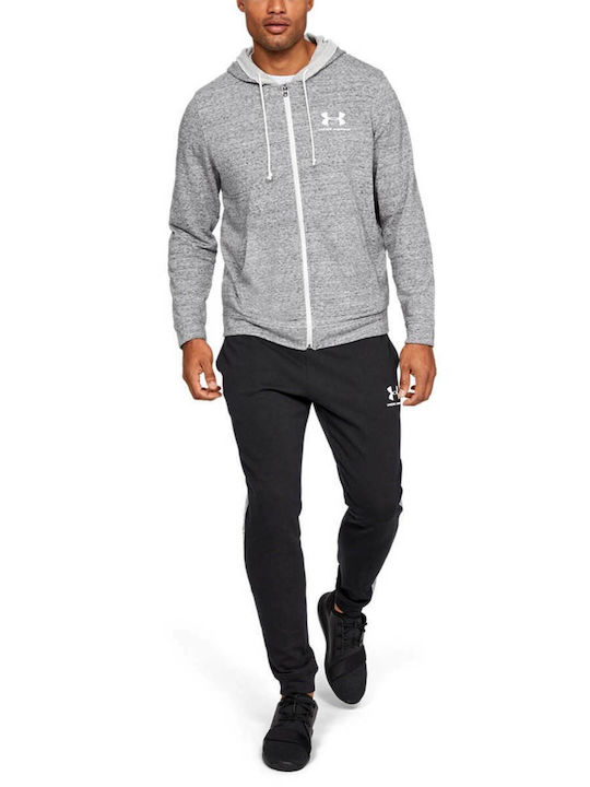 Under Armour Sportstyle Terry Herren Sweatshirt Jacke mit Kapuze und Taschen Gray