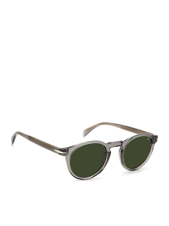 David Beckham Men's Sunglasses with Gray Plastic Frame and Green Lens DB 1036/S KB7/QT