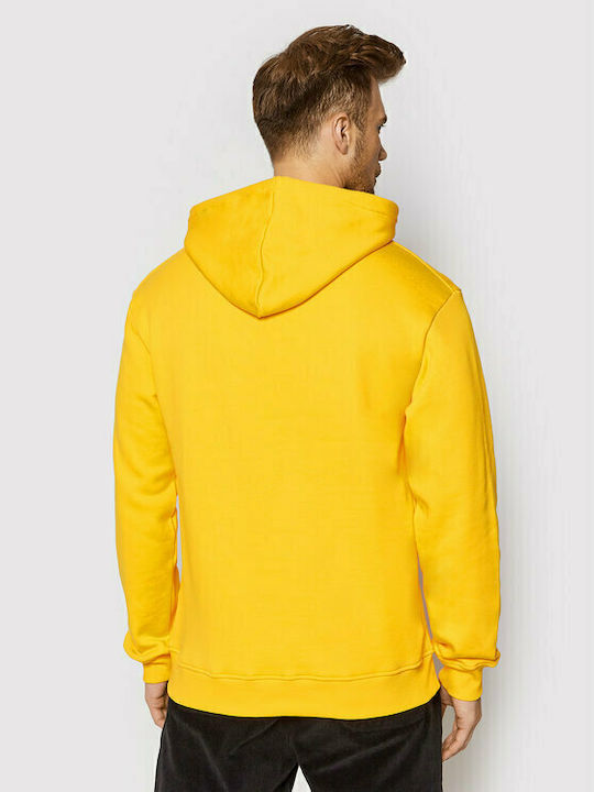 CAT Men's Sweatshirt with Hood and Pockets Yellow