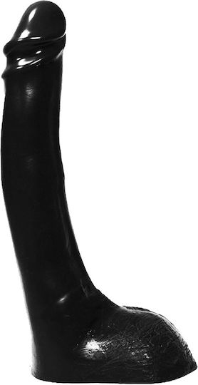 All Black Freddie Ρεαλιστικό Dildo με Όρχεις Μαύρο 29cm