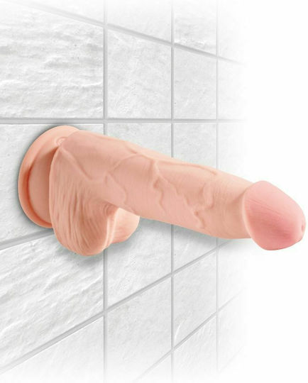King Cock Triple Density Реалистично дилдо с Топки и Вендуза Плът 13см
