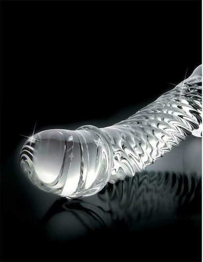 Icicles Icicles No 61 Glass Dildo with Scrotum Clear 18cm PD2961-00